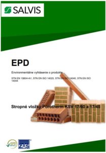 Porotherm KSV 17/60 a 17/45, Stropné vložky, 3015-EPD-030060791, CENIA 2020