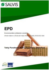 Porotherm Profi, EKO+Profi, Tehly, 3015-EPD-030060790, CENIA 2020